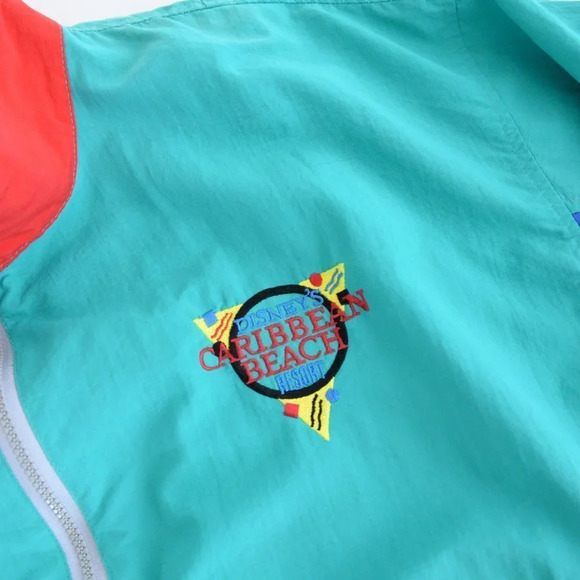Vintage Starbust Disney Caribbean Beach Resort Primary Colours Windbreaker XL - Picture 11 of 14